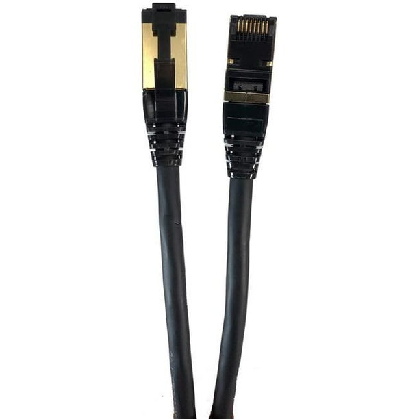 25 ft Micro Connectors E12-025B Cat8 SFTP RJ45 Patch Cable Black 25 ft Micro Connectors E12-025B Cat8 SFTP RJ45 Patch Cable Black